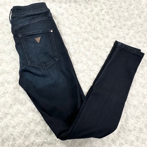 GUESS 1981 Womens Skinny Dark Blue Jeans - Picture 7 of 10